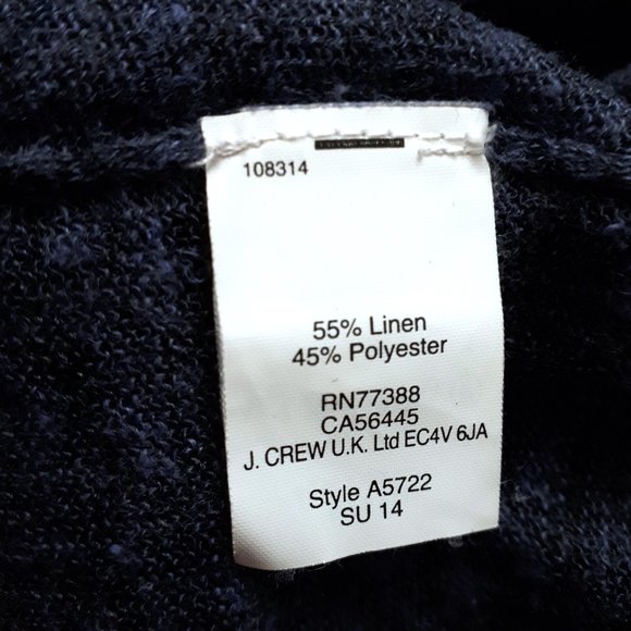 J Crew Blue Linen Blend Zip Up Sweater Top - Picture 6 of 6